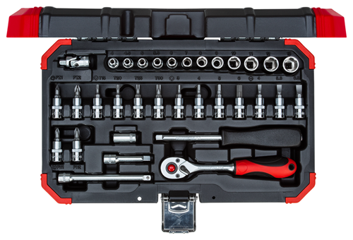 Steckschlüssel-Satz 1/4 SW 4-13mm 33tlg