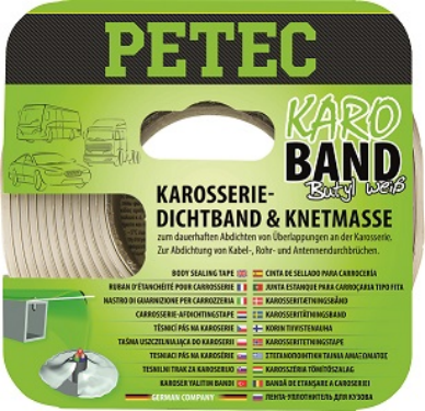 KARO - BAND, KAROSSERIEDICHTBAND, BUTYL, FLACH, WEISS, 20 MM X 2 MM X 3 M, SB-KARTE