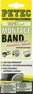 MONTAGEBAND, TRANSPARENT, 19 MM x 0,2 MM X 2 M, SB-KARTE