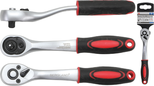 Umschaltknarre | feinverzahnt | Abtrieb Außenvierkant 6,3 mm (1/4")