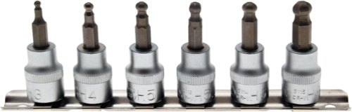 Bit-Einsatz-Satz | Antrieb Innenvierkant 10 mm (3/8") | Innensechskant mit Kugelkopf 3 - 8 mm | 7-tlg.