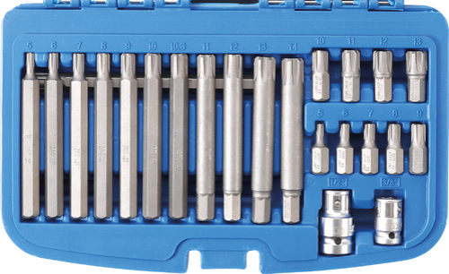 Bit-Satz | Antrieb Außensechskant 10 mm (3/8") | Keil-Profil (für Ribe) | 22-tlg.