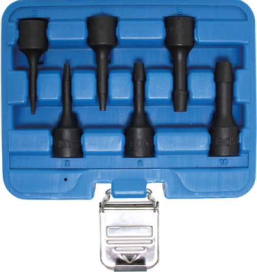 Spezial-Steckschlüssel-Einsatz-Satz / Schraubenausdreher | Antrieb Innenvierkant 10 mm (3/8") | SW 2 - 10 mm | 6-tlg.
