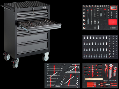 Werkstattwagen mit Satz Black Edition II Vigor 500N