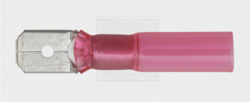 Wärmeschrumpfflachsteckzunge 6,3/0,5-1,5mm², rot