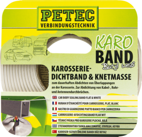 Karo-Band Butyl, flach, weiß, 2 mm x 20 mm x 3 m