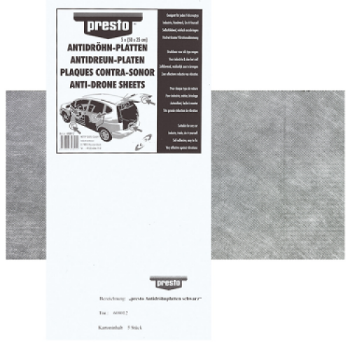 Antidröhnplatten, schwarz, 5 x (50 x 25cm)