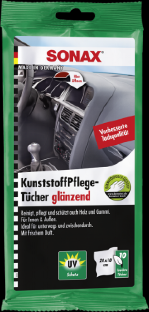 SONAX KunststoffPflegeTücher glänzend 10 Stück