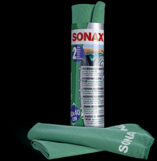 SONAX MicrofaserTücher PLUS Innen & Scheibe (2 St.)