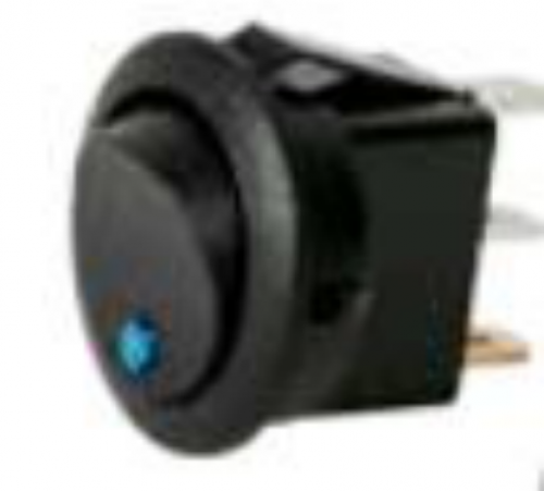 Wippschalter Mini rund LED Blau