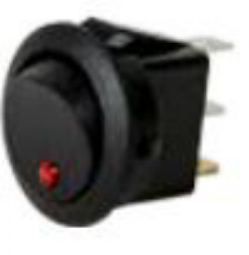 Wippschalter Mini rund LED Rot