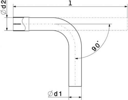 Abgasrohr universal 90° 45 mm