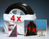 Tyre Kit PLUS, 4 Reifensäcke 70/30x100 cm PREMIUM + 1 Schraubenbeutel schwarz in einem Beutel
