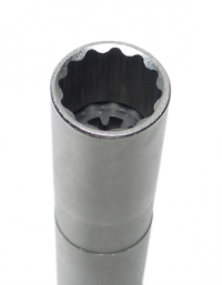 Zündkerzen-Einsatz mit Magnet, Zwölfkant, lang | Antrieb Innenvierkant 10 mm (3/8