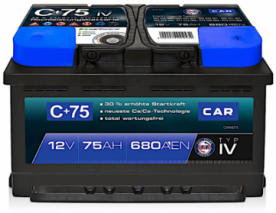 Car Hochleistungsbatterie 12V 75Ah 680 A/EN gefüllt