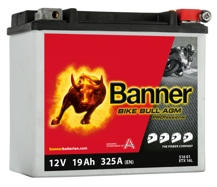 Bike Bull - AGM PROfessional Motorradbatterie ETX 16L 12V 19Ah 325EN L175 x B100 x H155