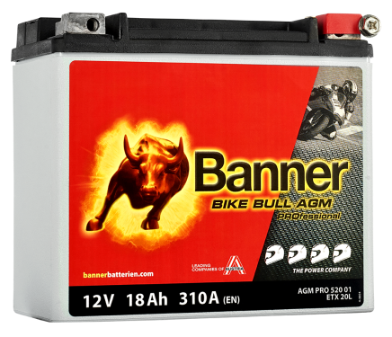 Bike Bull - AGM PROfessional Motorradbatterie ETX20L 12V 18Ah 310EN L175 x B88 X H155