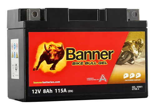 Bike Bull - GEL Motorradbatterie GT9B-4 12V 8Ah 112EN L150 x B69 x H105