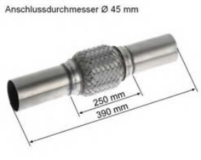 Flexrohrverbinder Ø45mm mit Anschlußrohr