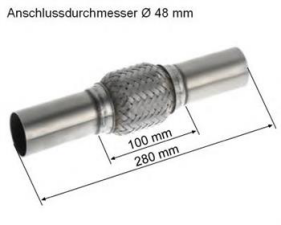 Flexrohrverbinder Ø48mm mit Anschlußrohr