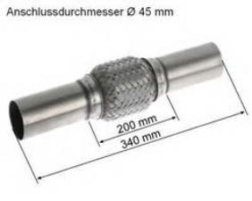 Flexrohrverbinder Ø45mm mit Anschlußrohr