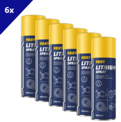 6x Mannol 9881 Lithium Spray - 400ml