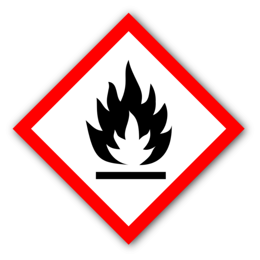 Entzündbar
Führt bei Kontakt mit Funken, Flammen oder Hitze zu schweren Bränden Entzündbar
Führt bei Kontakt mit Funken, Flammen oder Hitze zu schweren Bränden